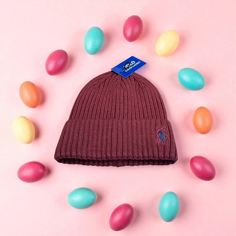 Polo by Ralph Lauren Burgundy Knit Hat